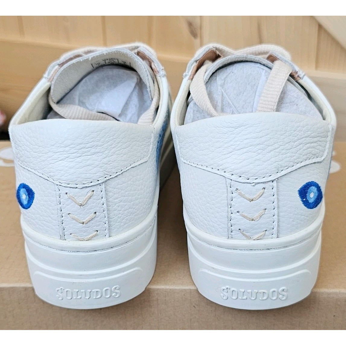 Soludos Women's White Evil Eye Ibiza Sneaker. Size 7 New In Box — image 4 of 6